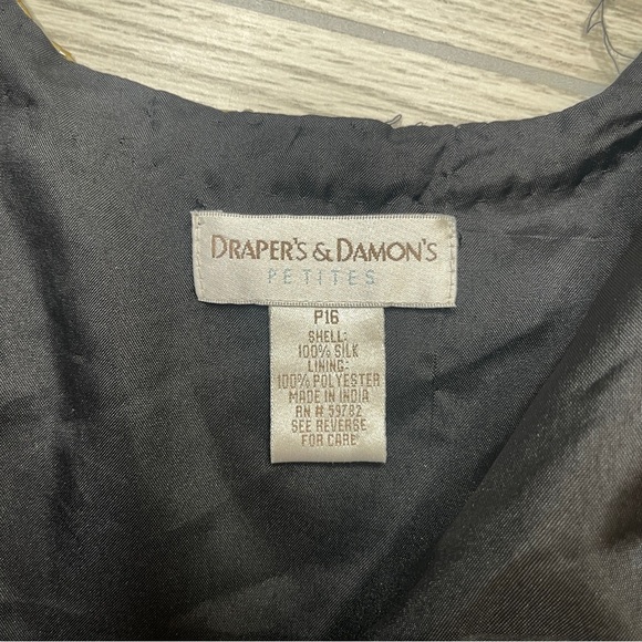 Draper’s & Damon’s Petites Black Sequins Faux Beaded Pearl Set Cardigan w/Top - Picture 4 of 16